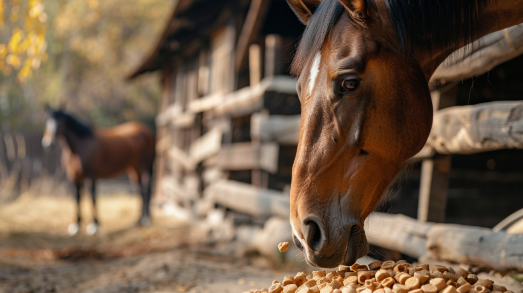 horse eating