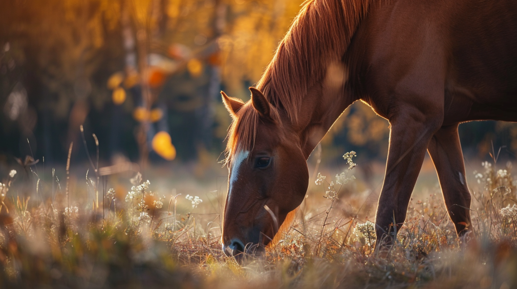 feeding a horse